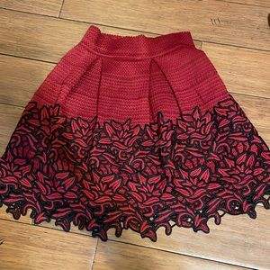 Alya Red and black lace skirt